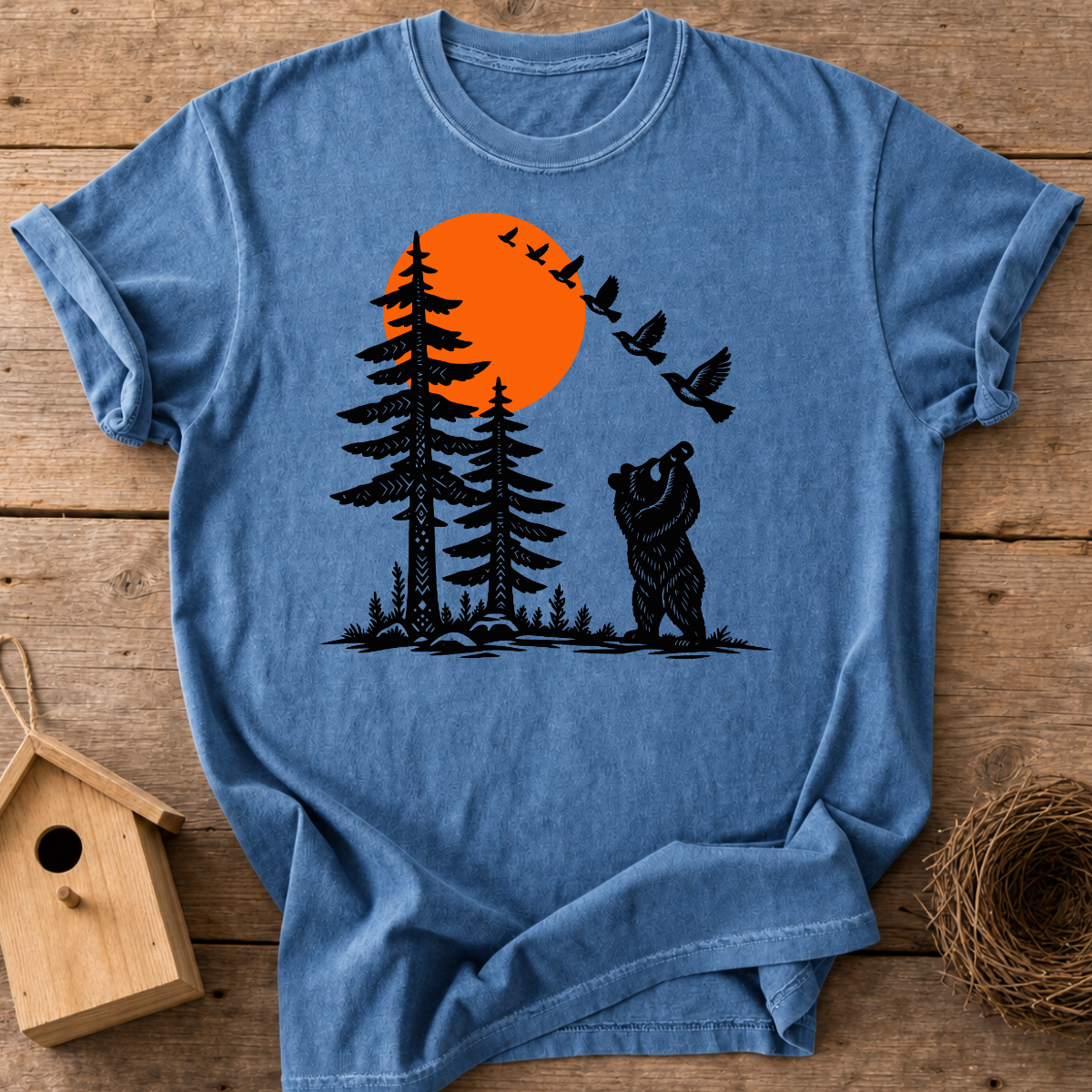 Birdwatching Bear T-Shirt
