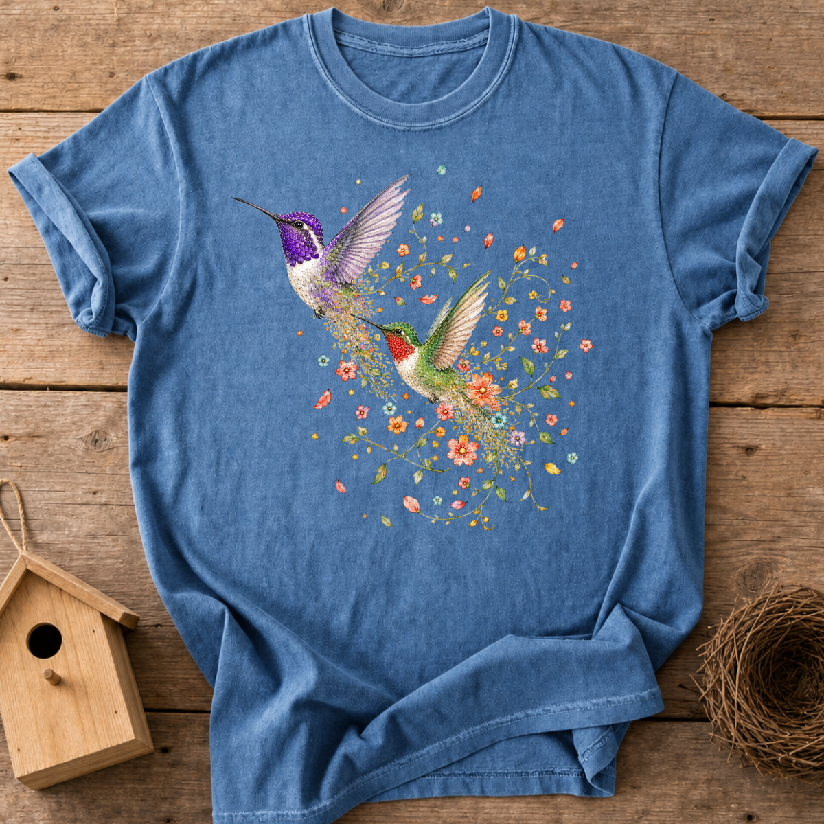Floral Hummingbird T-Shirt