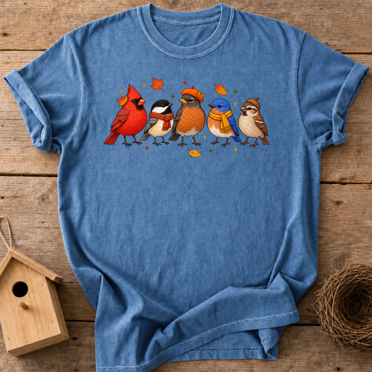 Cozy Autumn Birds T-Shirt