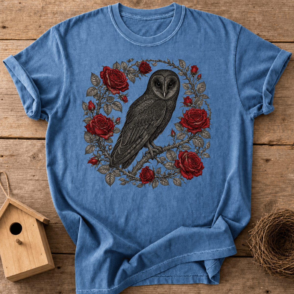 Barn Owl Roses T-Shirt