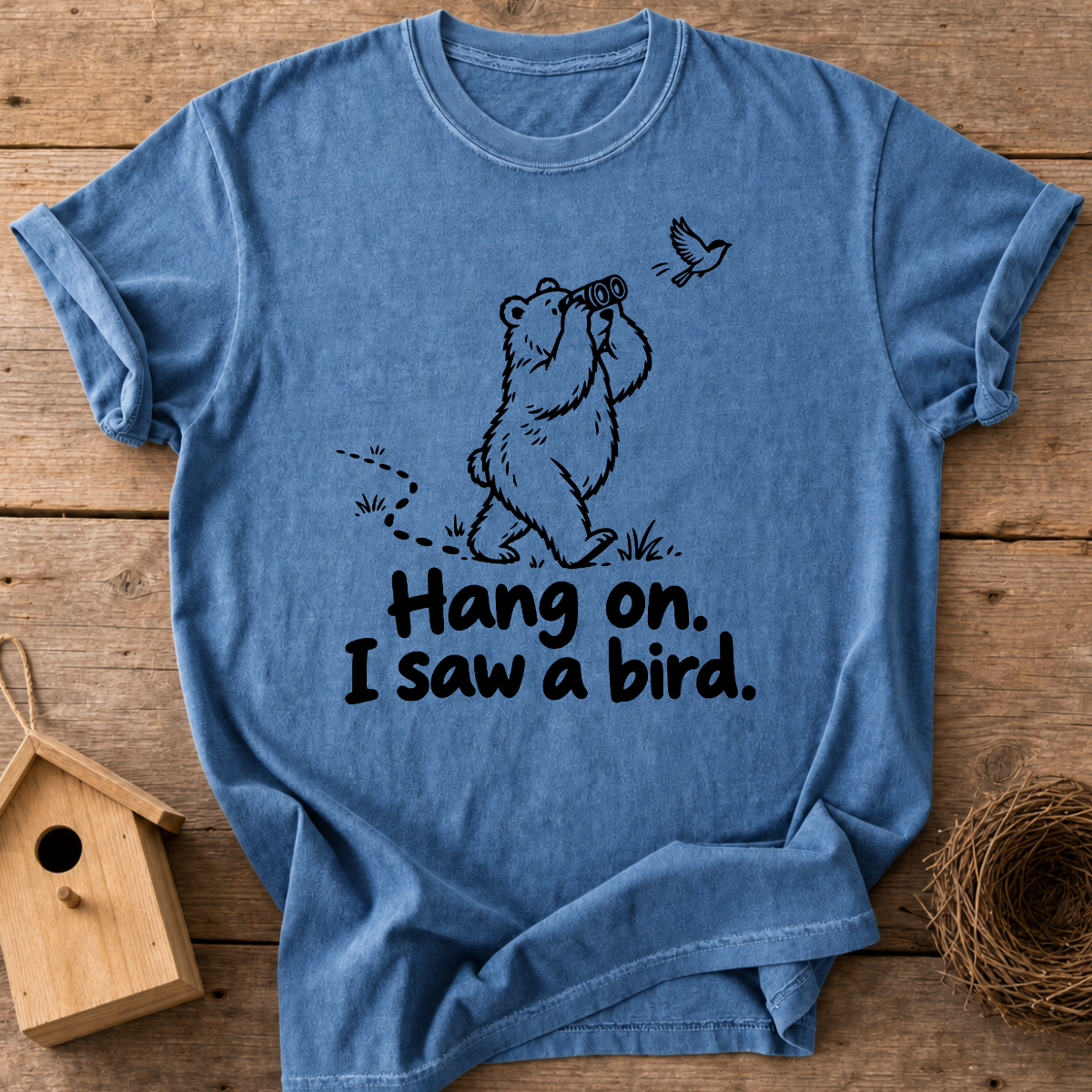Birdwatching Bear T-Shirt