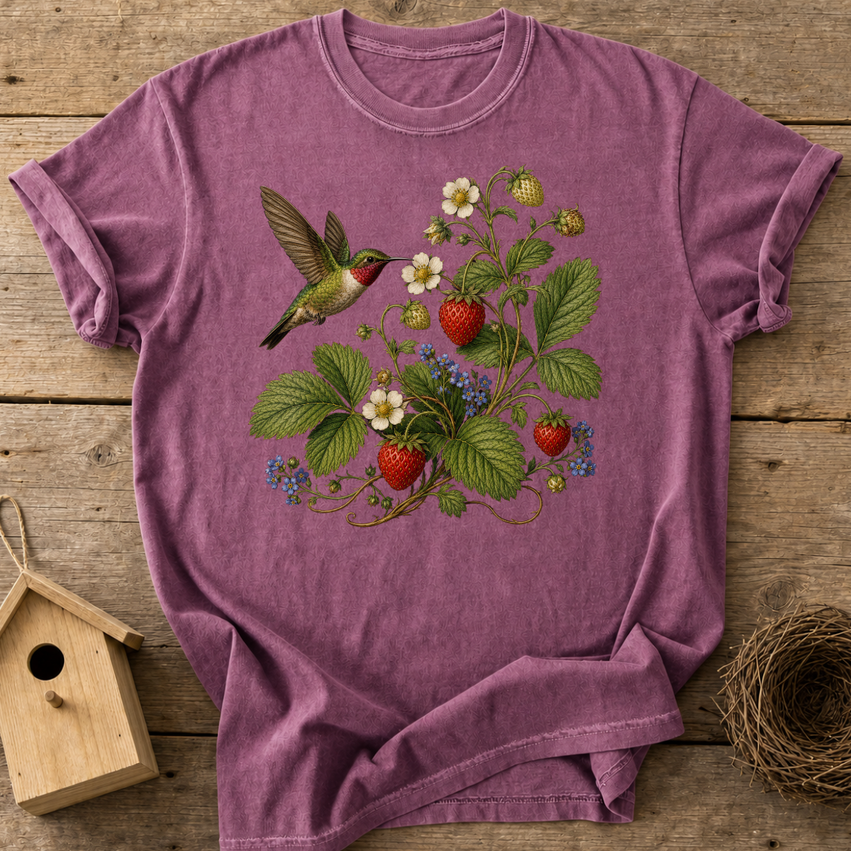 Hummingbird Strawberries T-Shirt