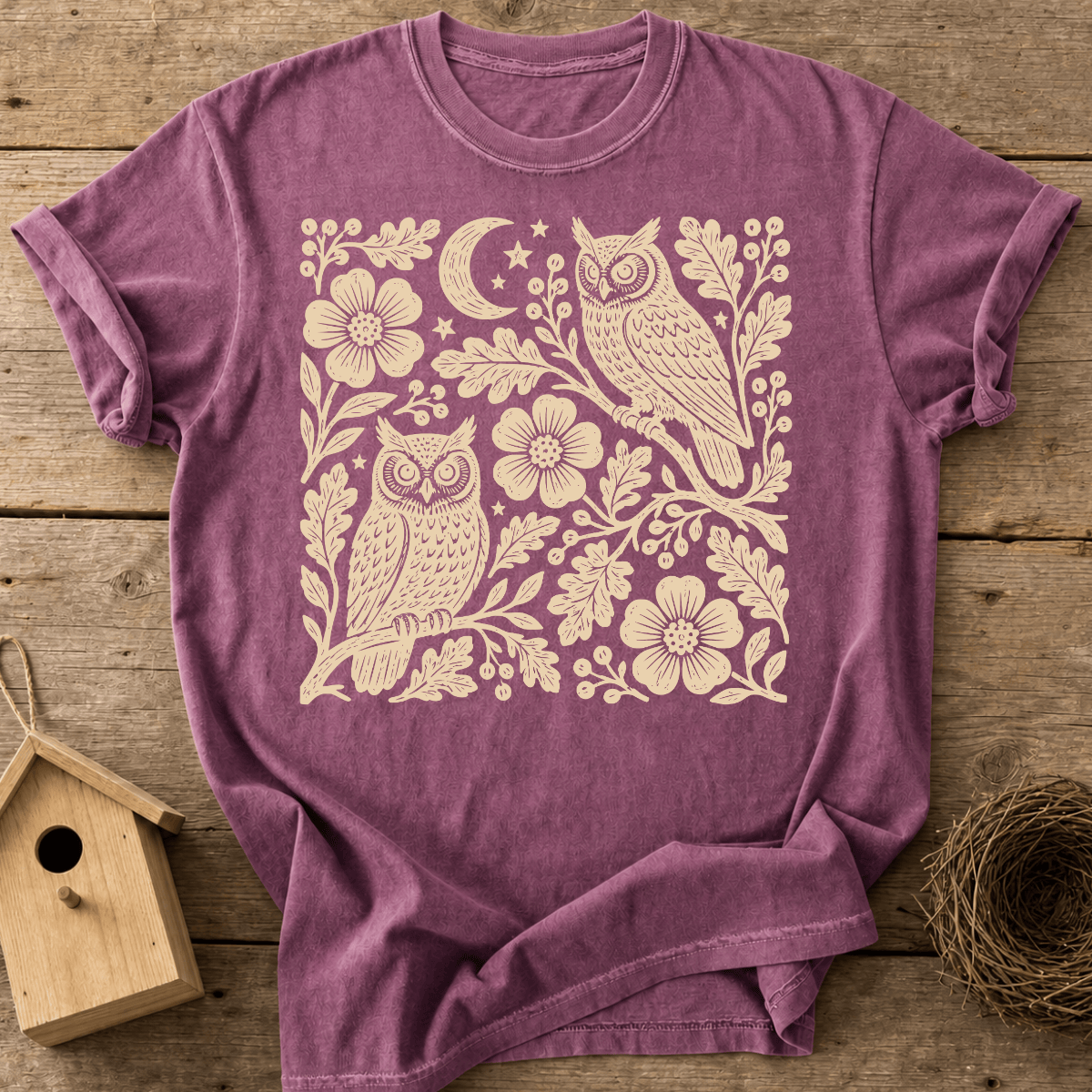 Night Owls Woodblock T-Shirt