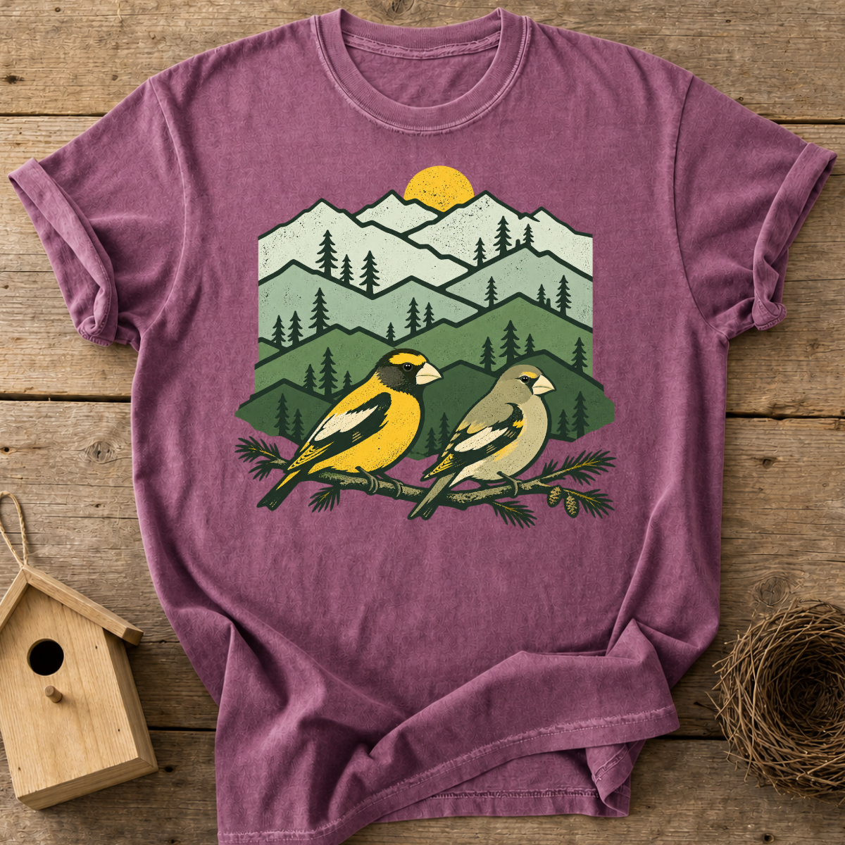 Mountain Grosbeak Couple T-Shirt