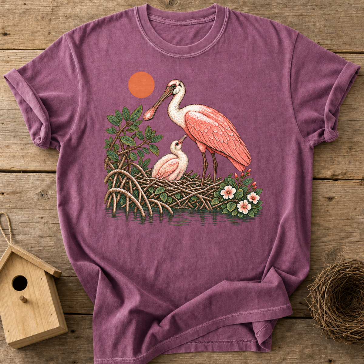 Roseate Spoonbill Family T-Shirt