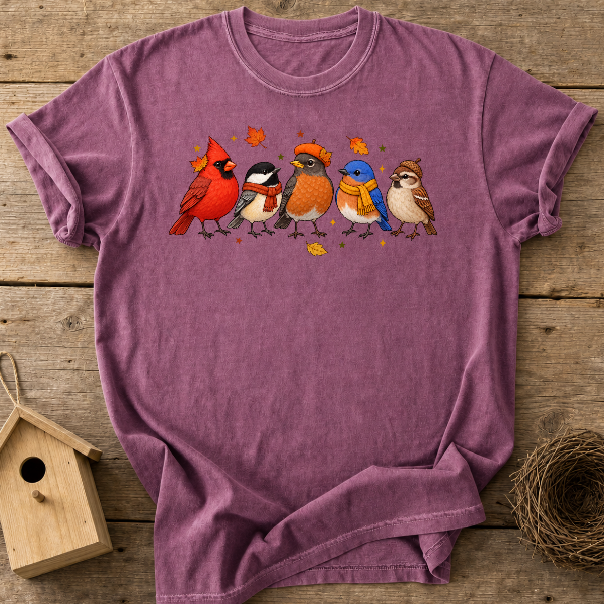 Cozy Autumn Birds T-Shirt