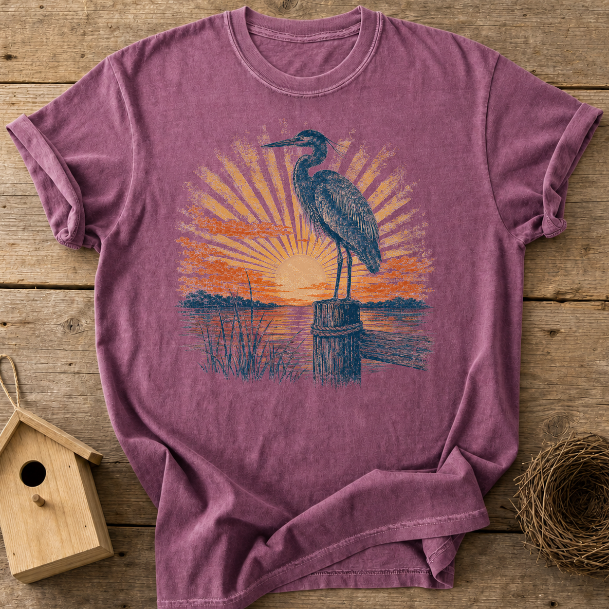 Heron Sunrise T-Shirt