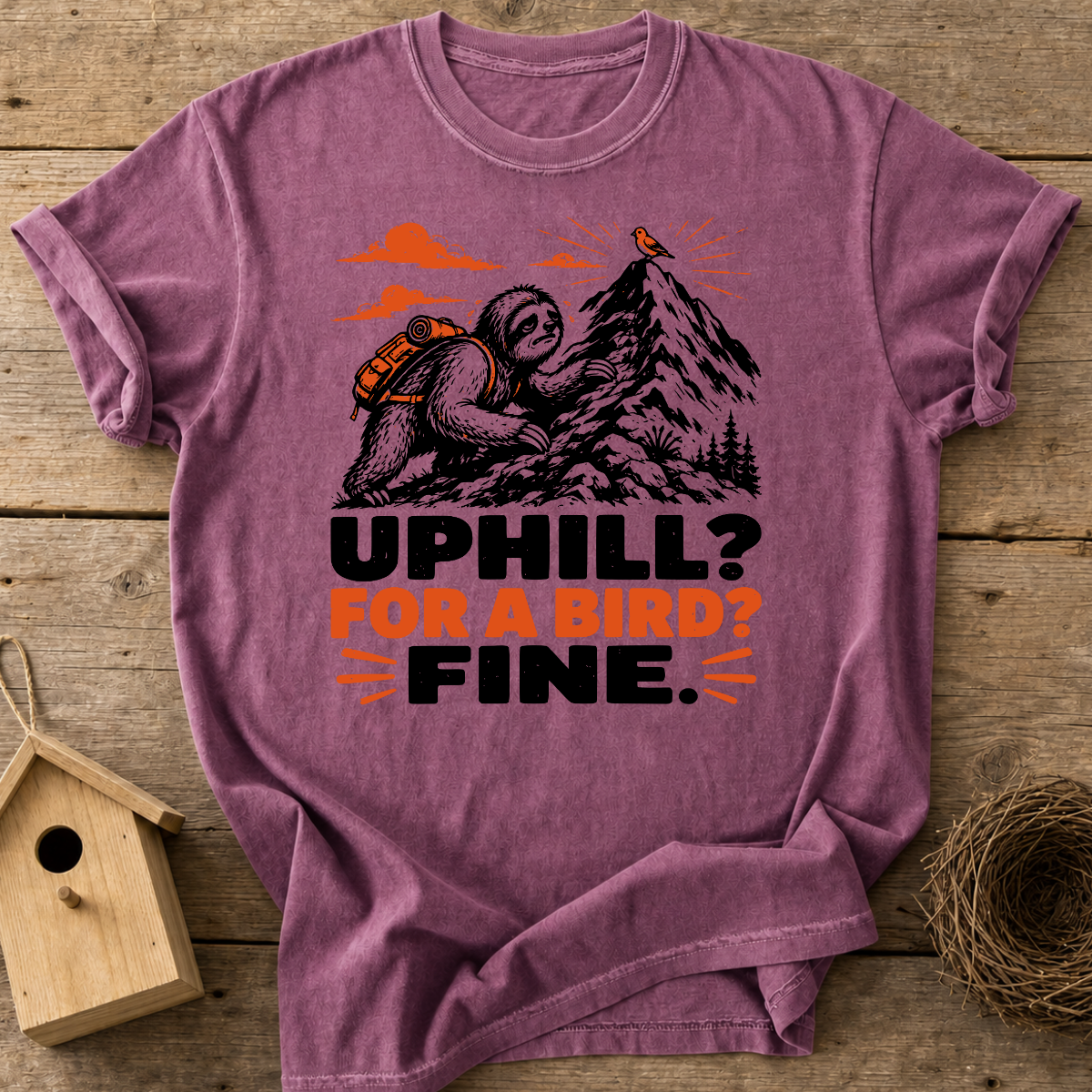 Uphill For A Bird Fine T-Shirt