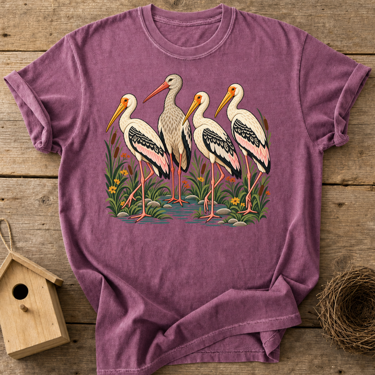 Stork Wetland Gathering T-Shirt