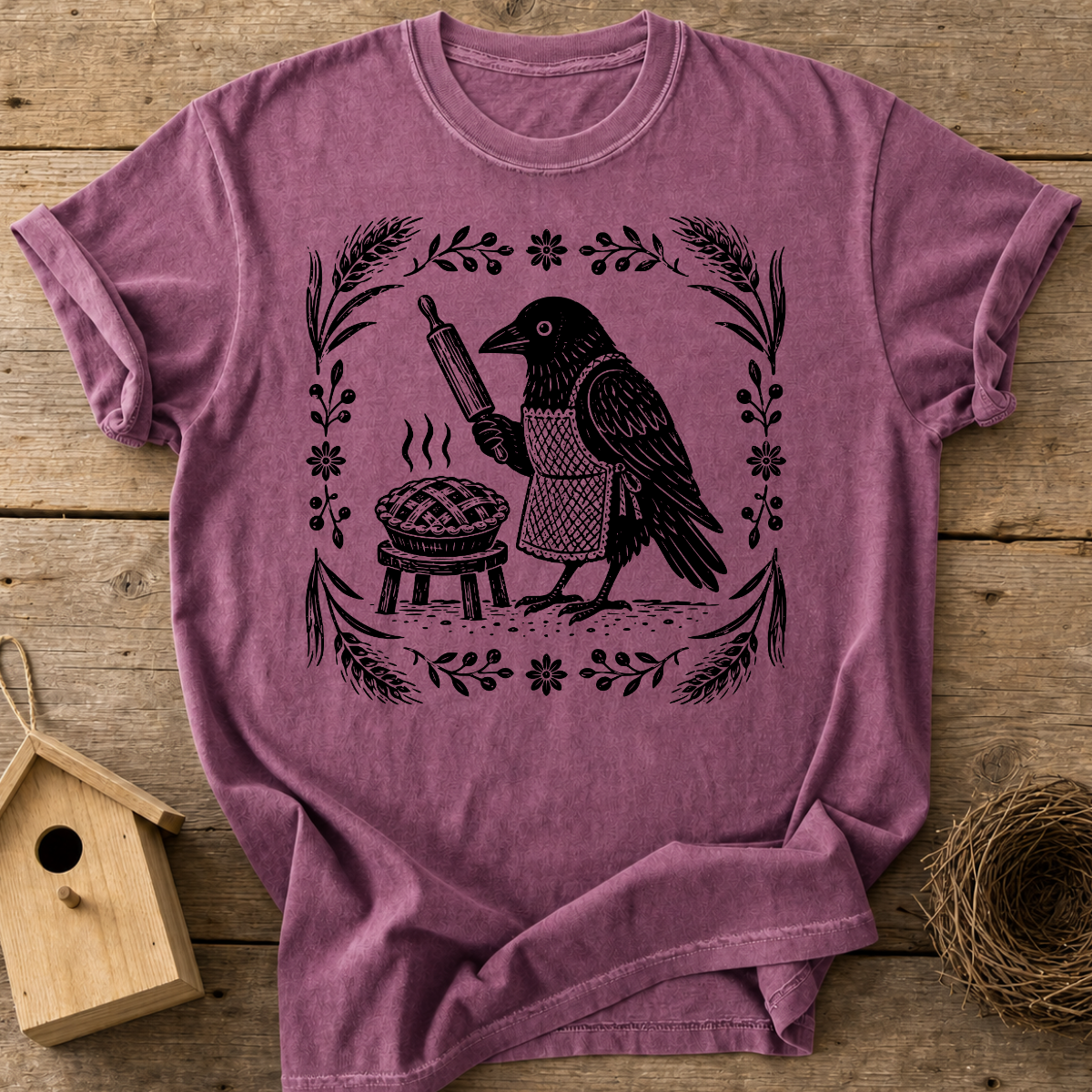 Baker Crow Woodblock T-Shirt