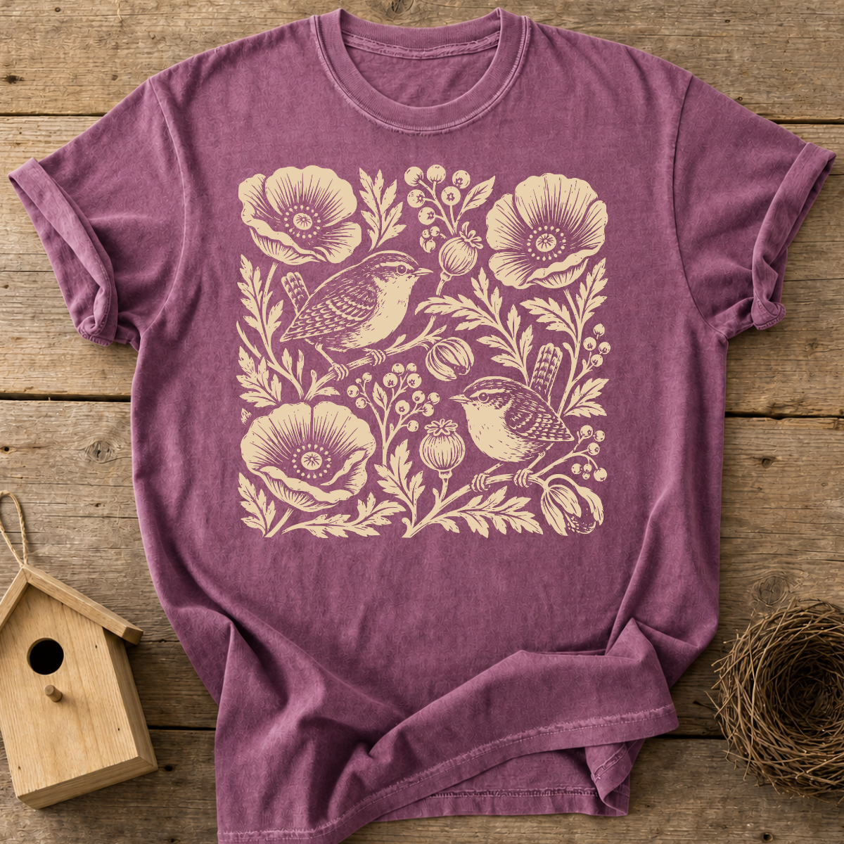 Wrens And Poppies T-Shirt