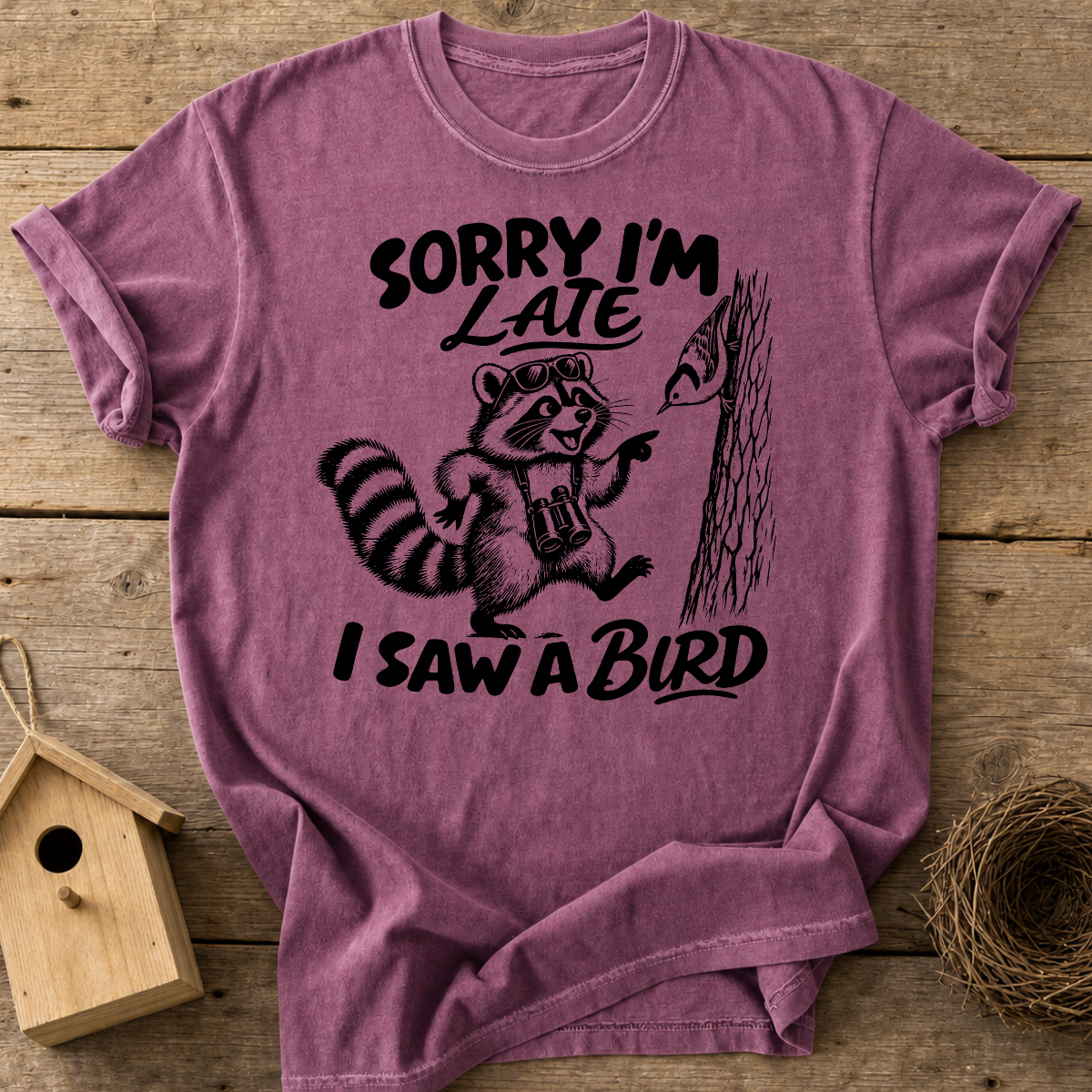 Distracted Raccoon Birder T-Shirt