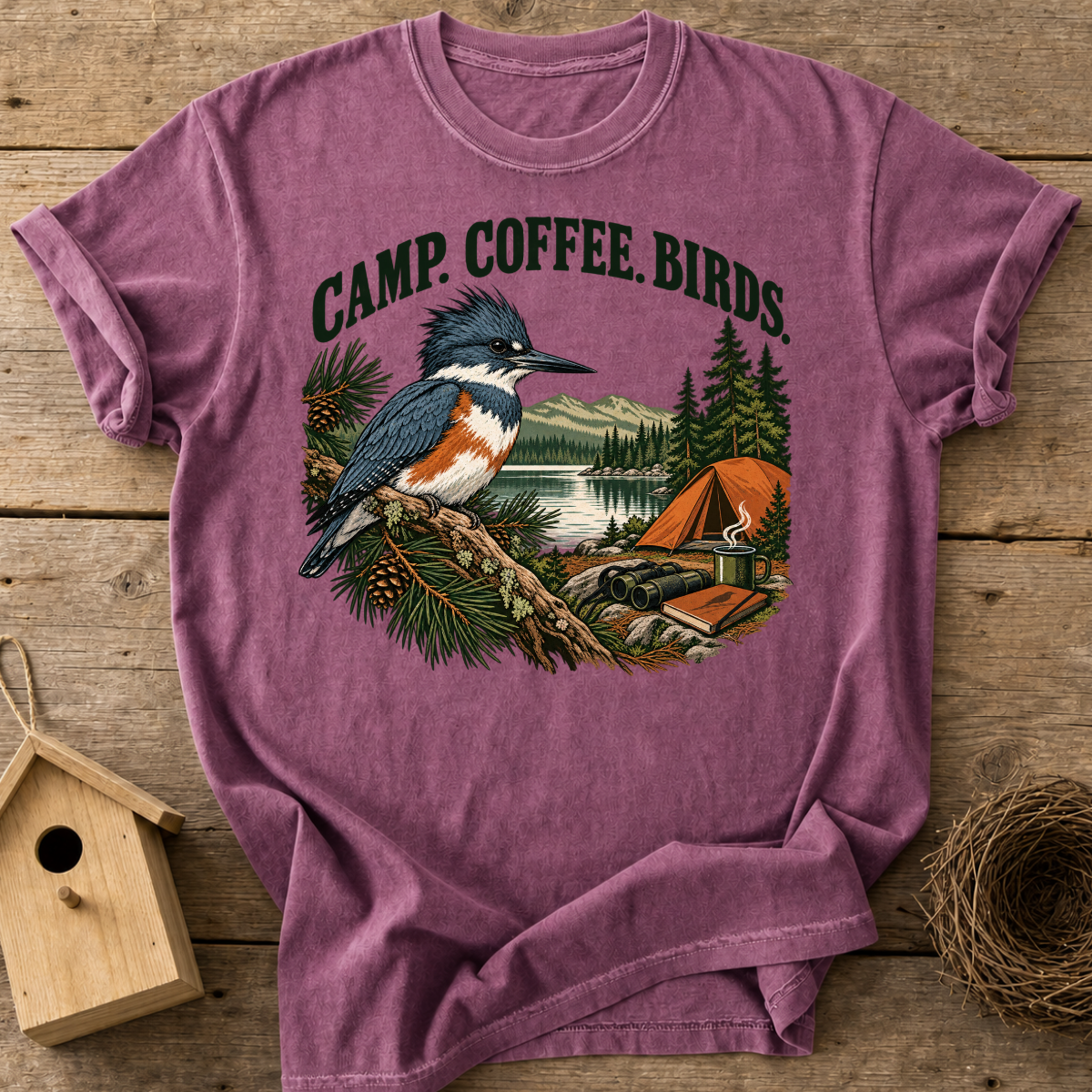 Camp Coffee Birds T-Shirt