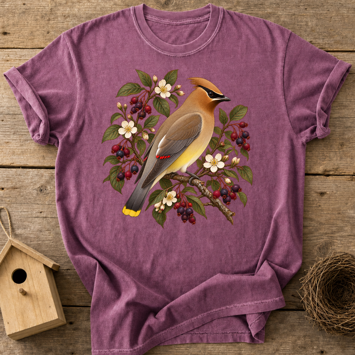 Cedar Waxwing Blossom T-Shirt