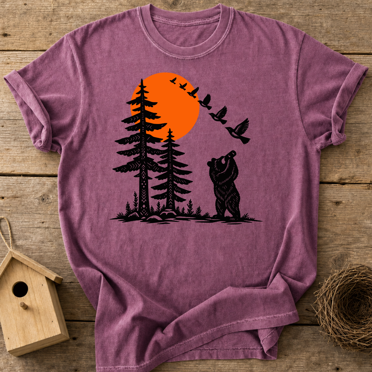 Birdwatching Bear T-Shirt