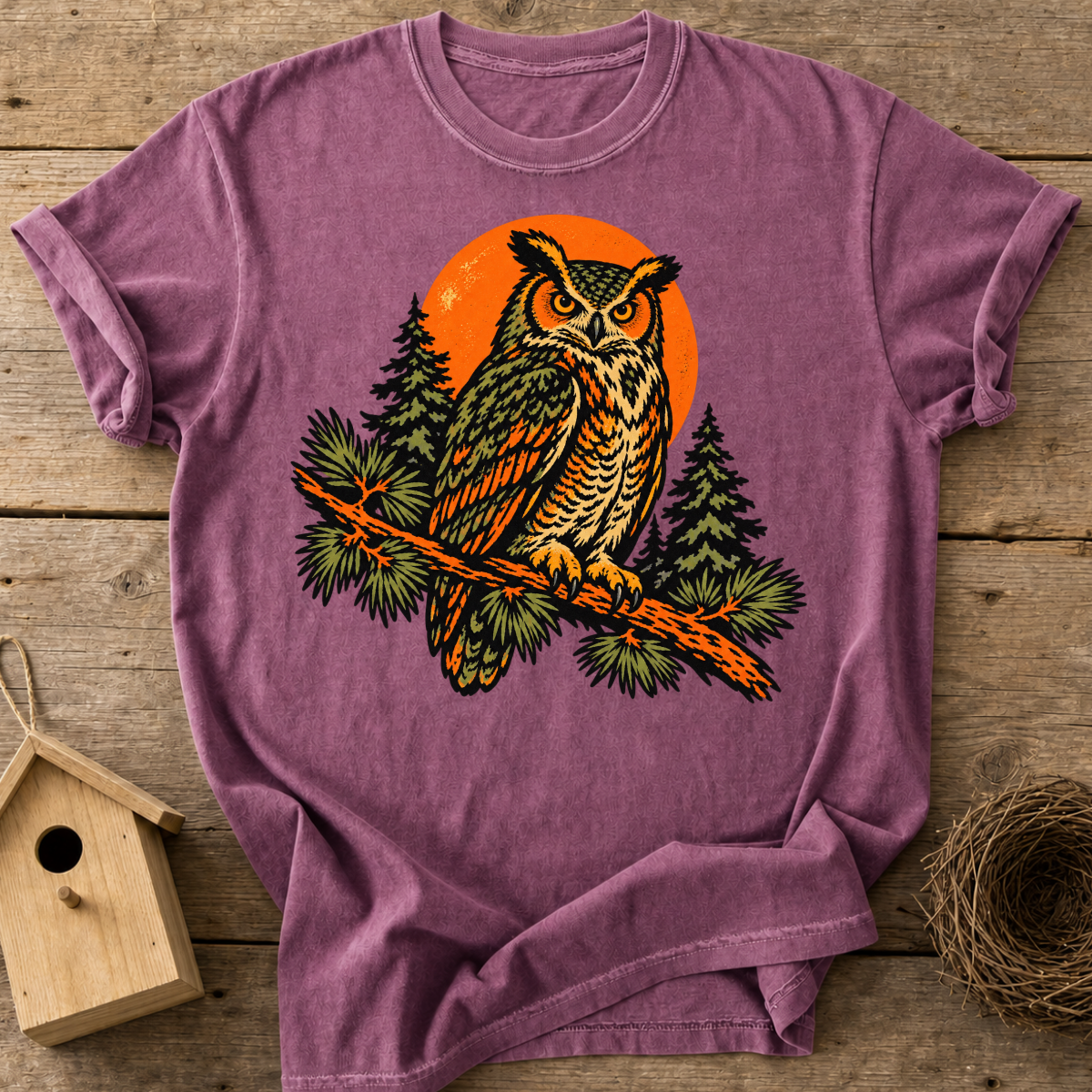Woodland Sunset Owl T-Shirt