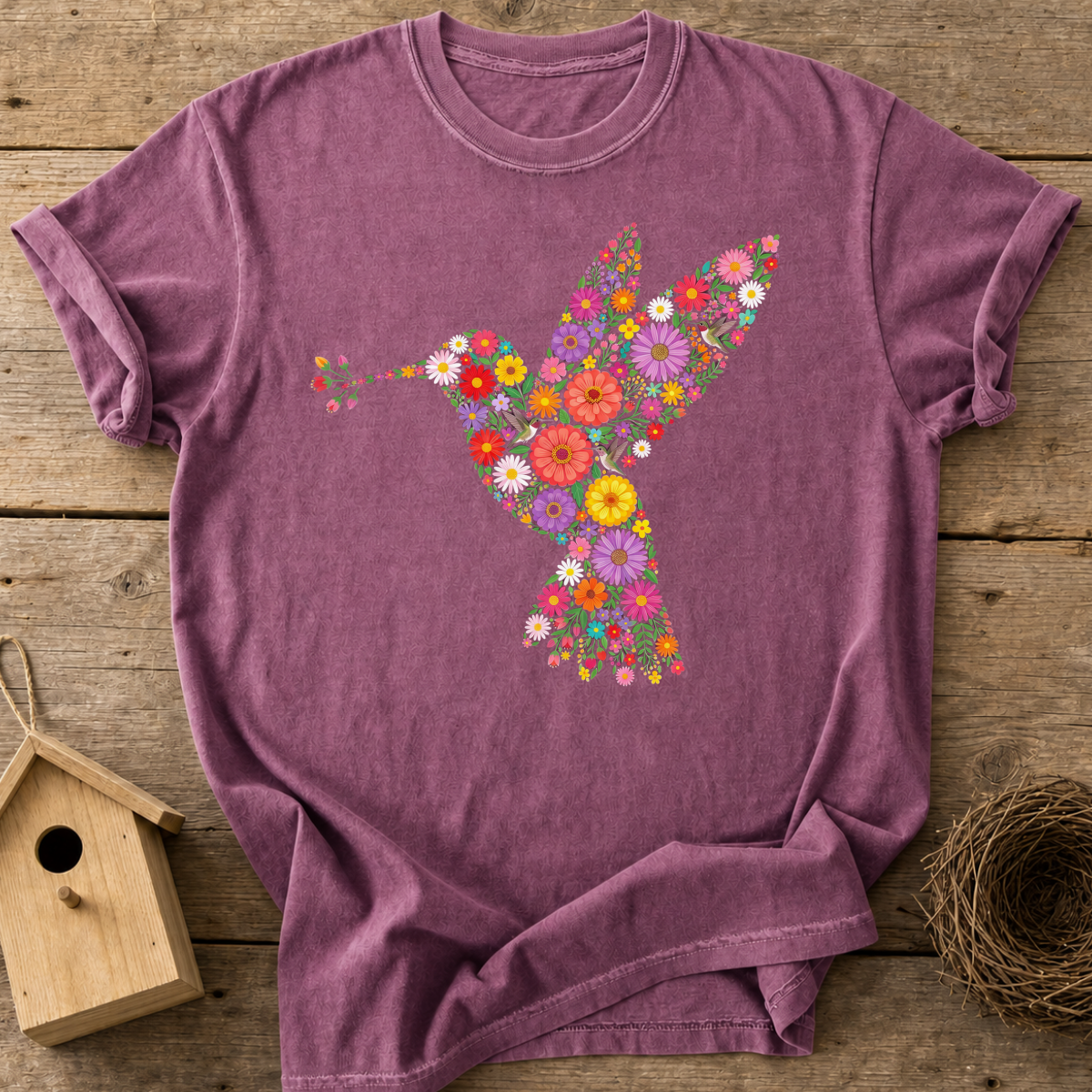 Flower Hummingbird T-Shirt