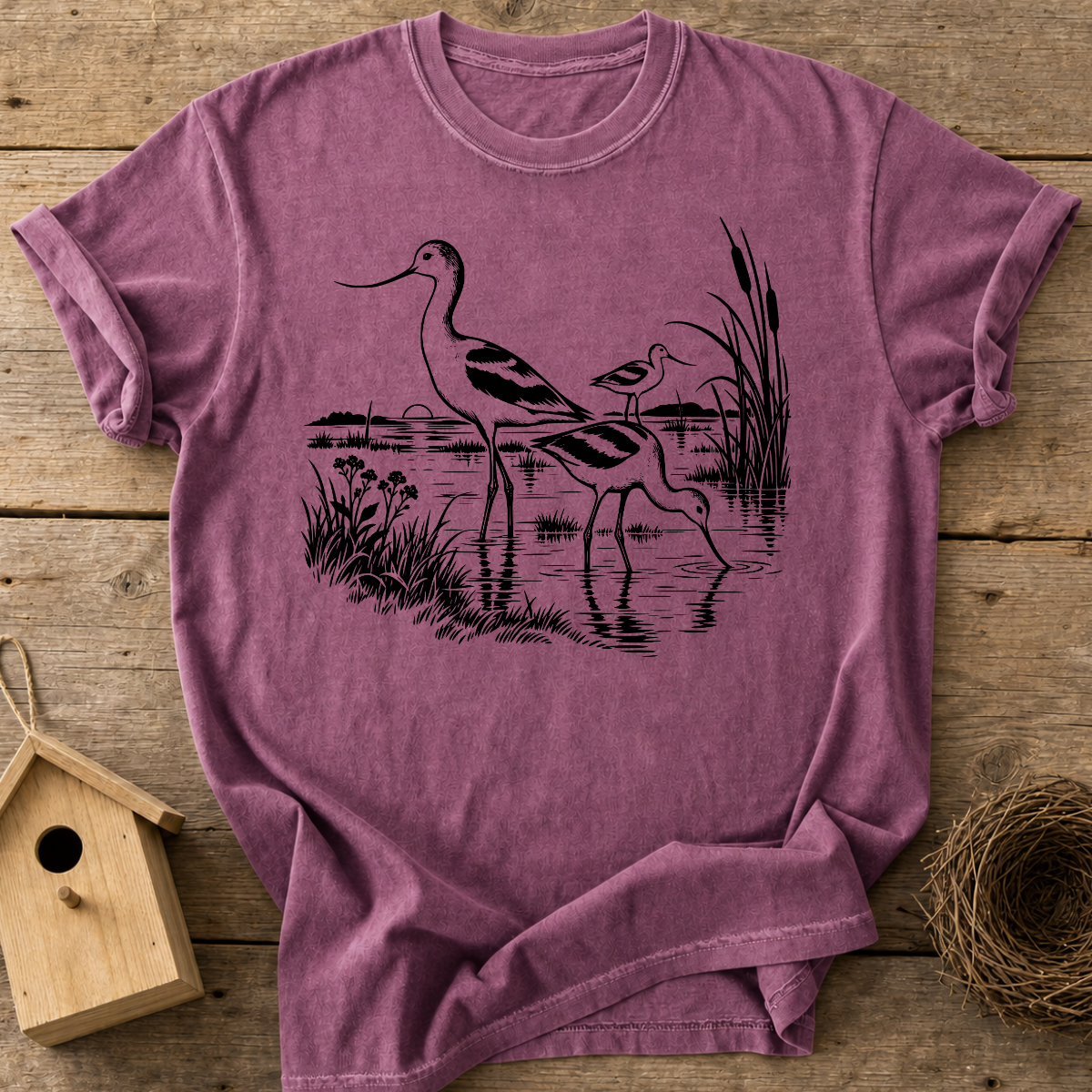 Avocet Marsh Reflection T-Shirt