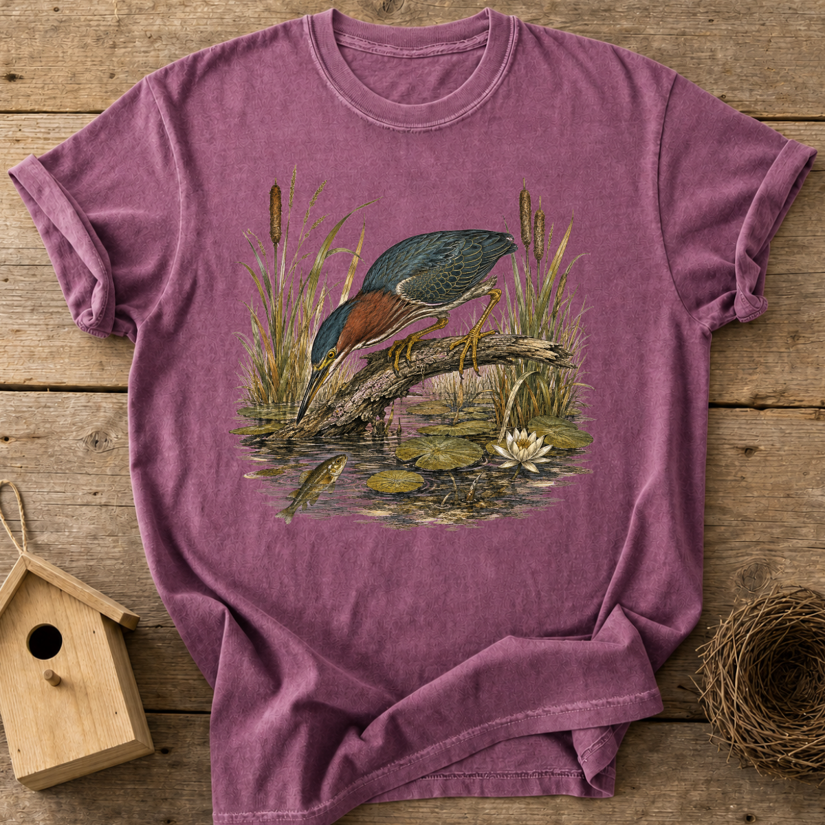 Green Heron Bird T-Shirt