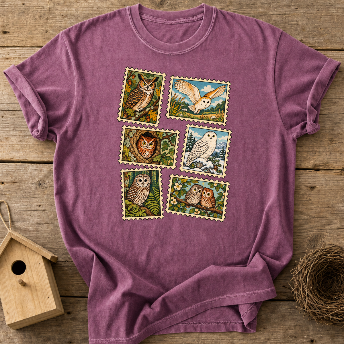 Owl Stamp Collection T-Shirt