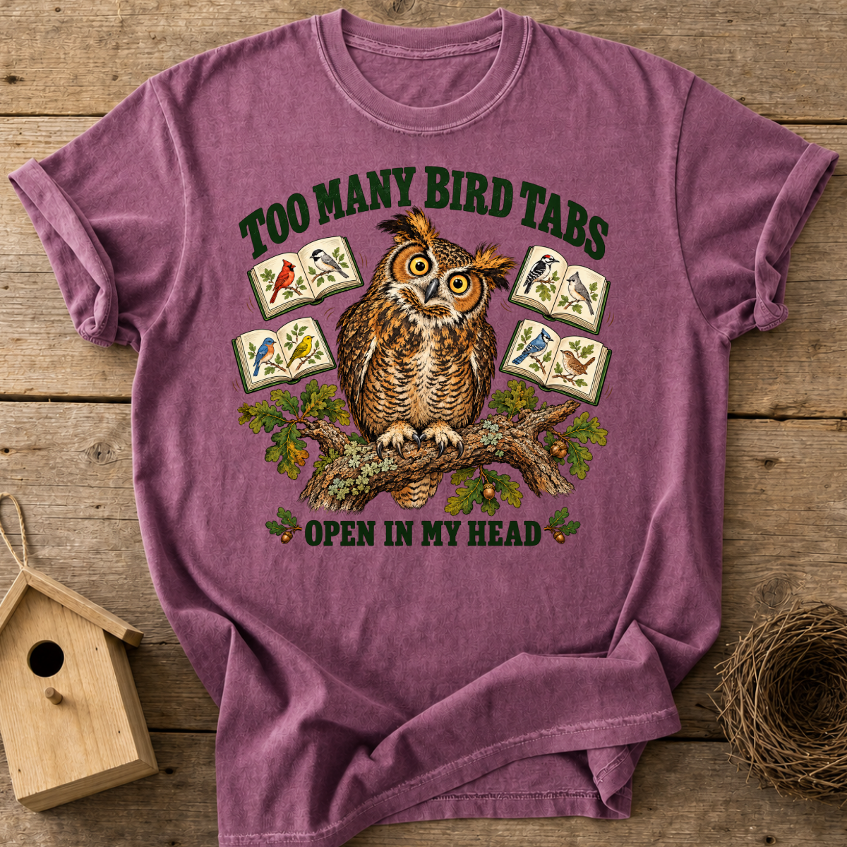 Too Many Bird Tabs T-Shirt