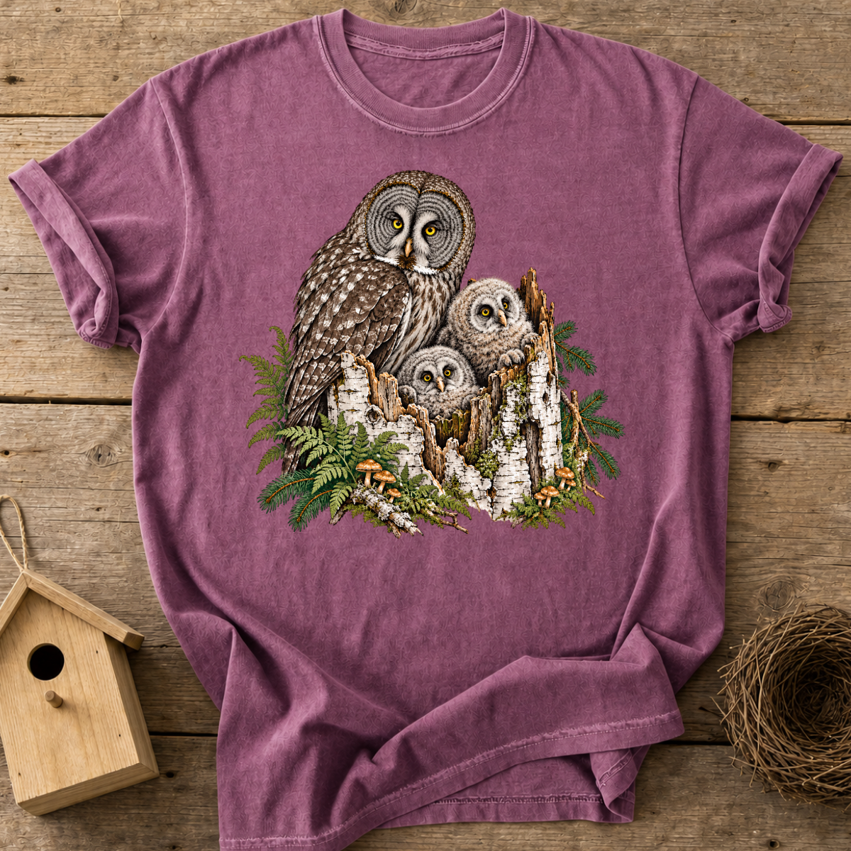 Woodland Owl Family T-Shirt