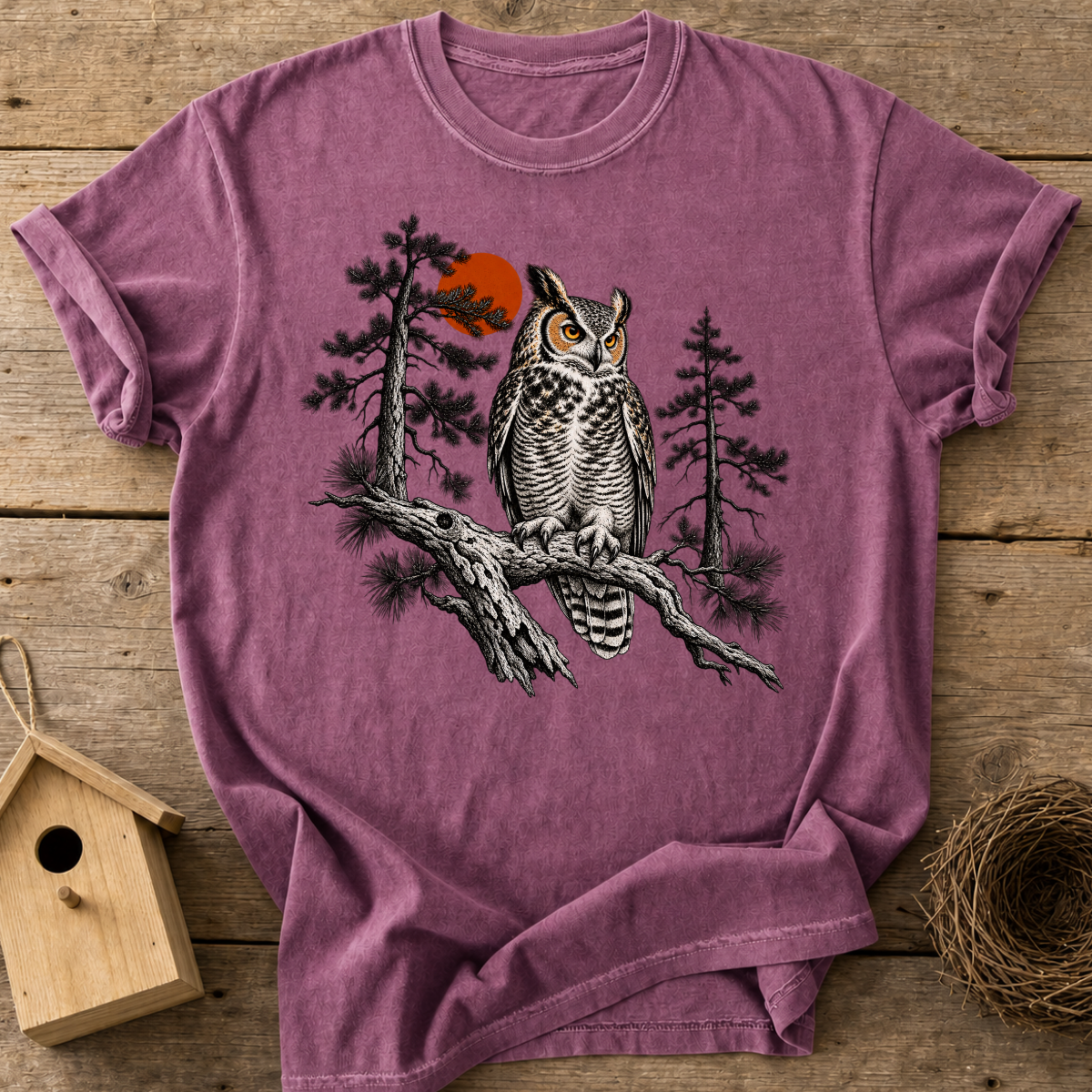 Moonlit Horned Owl T-Shirt