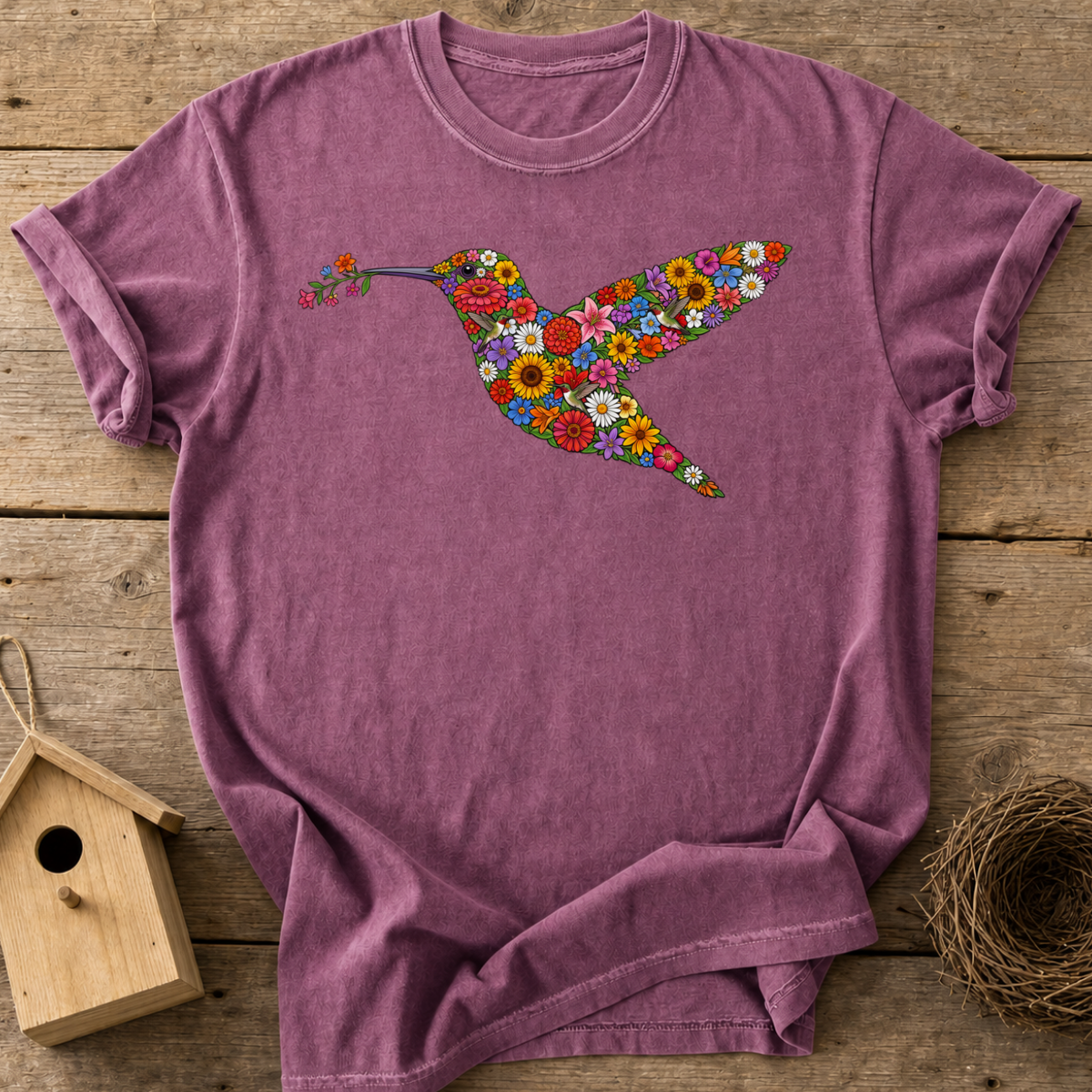 Floral Hummingbird T-Shirt
