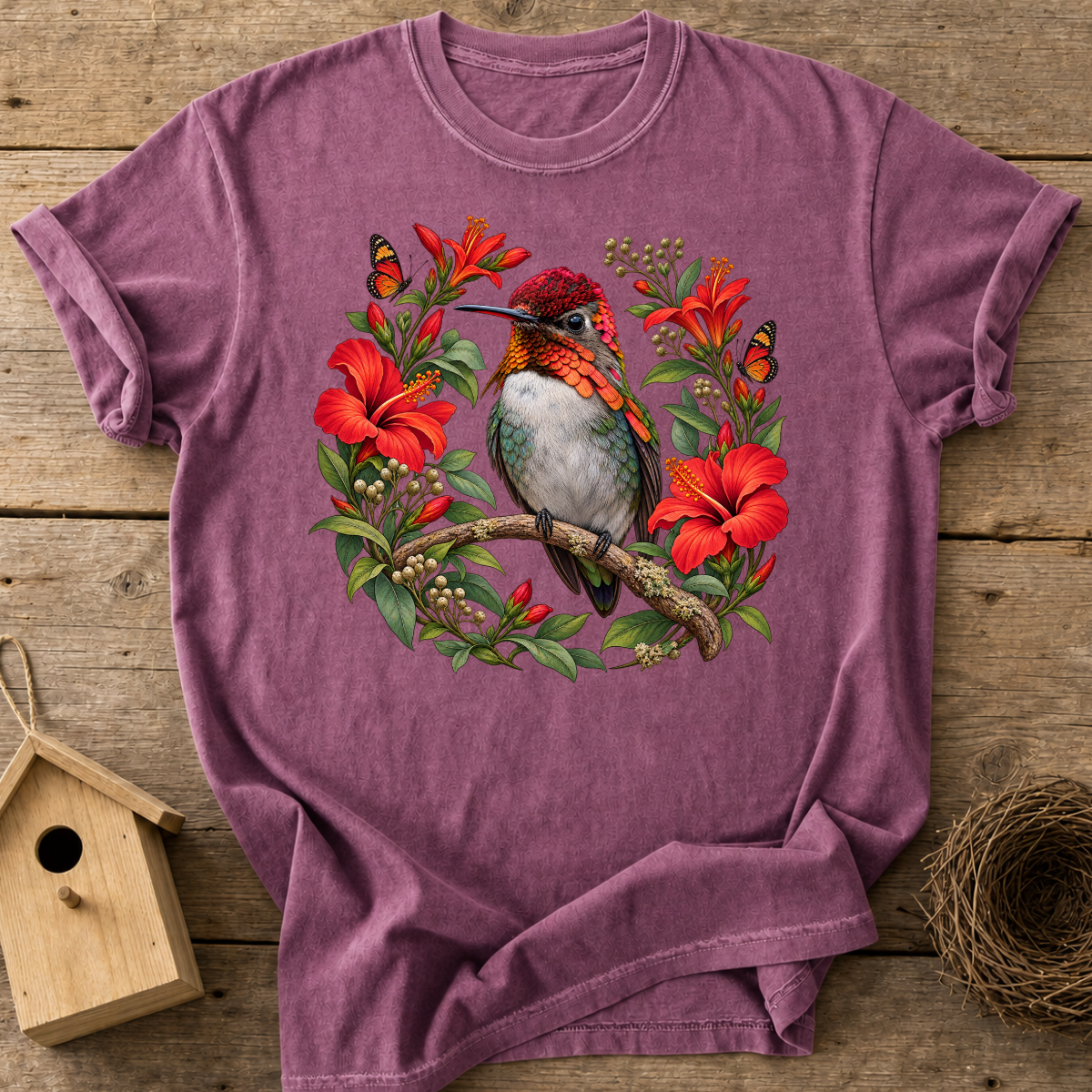 Bee Hummingbird Blooms T-Shirt