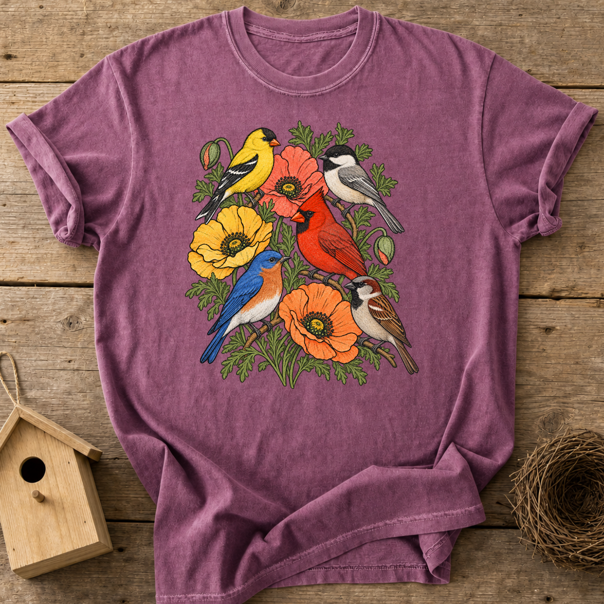 Backyard Birds Wildflowers T-Shirt
