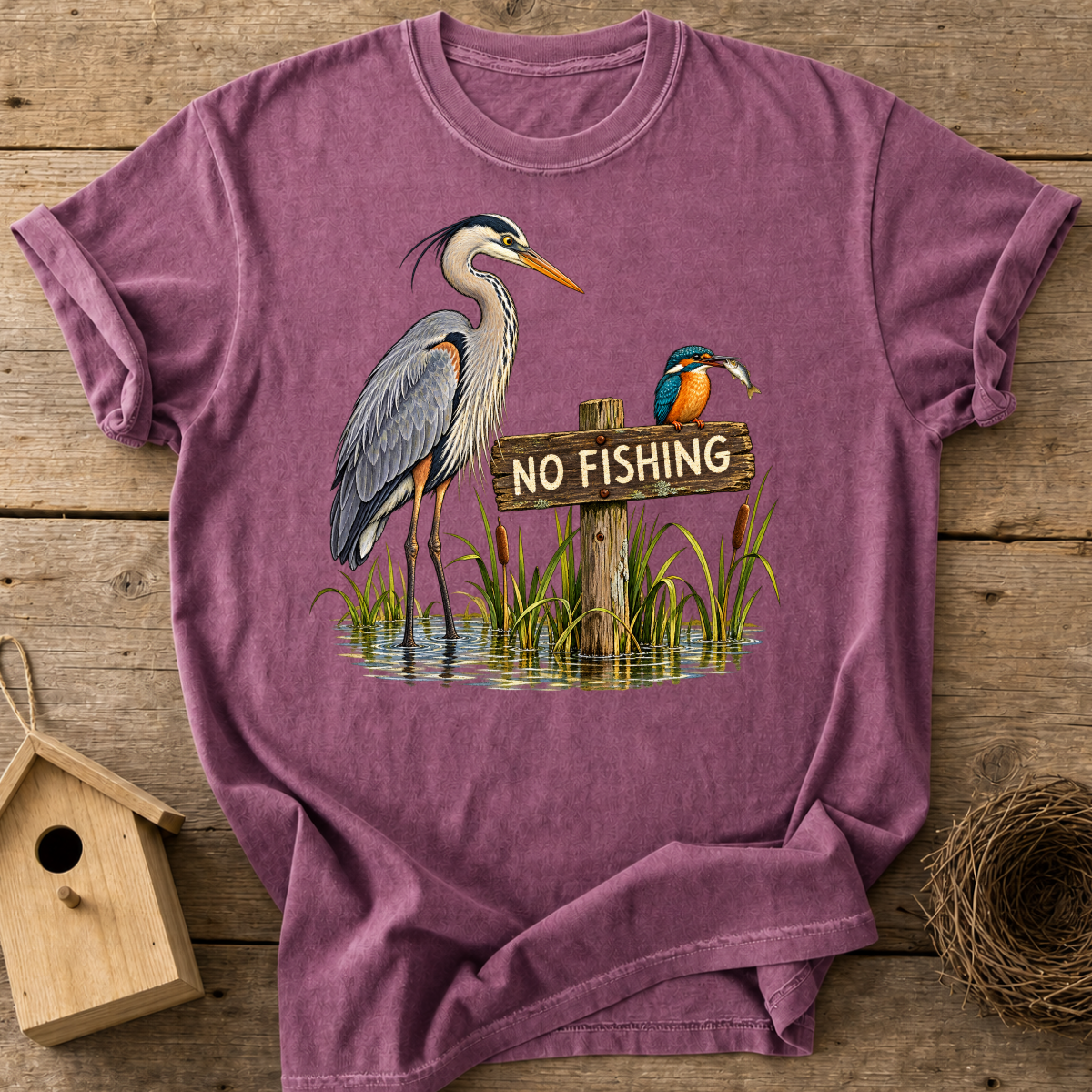 No Fishing Birds T-Shirt
