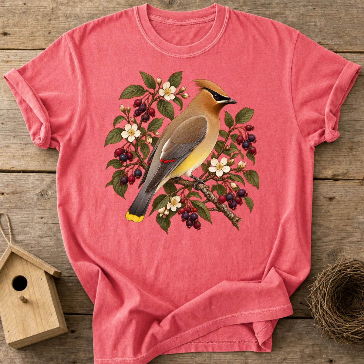 Cedar Waxwing Blossom T-Shirt