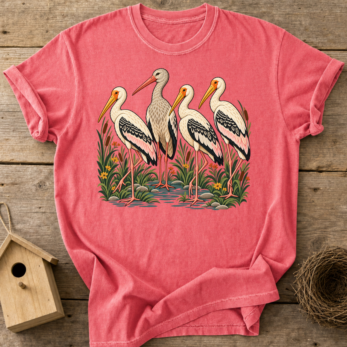 Stork Wetland Gathering T-Shirt