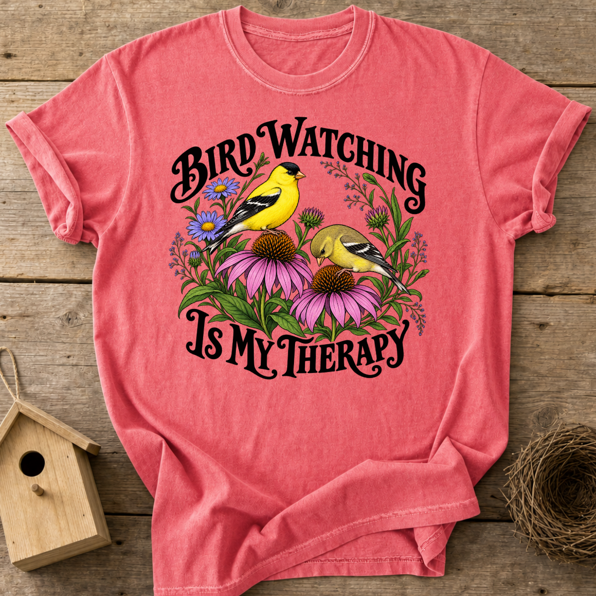 Goldfinch Birding Therapy T-Shirt
