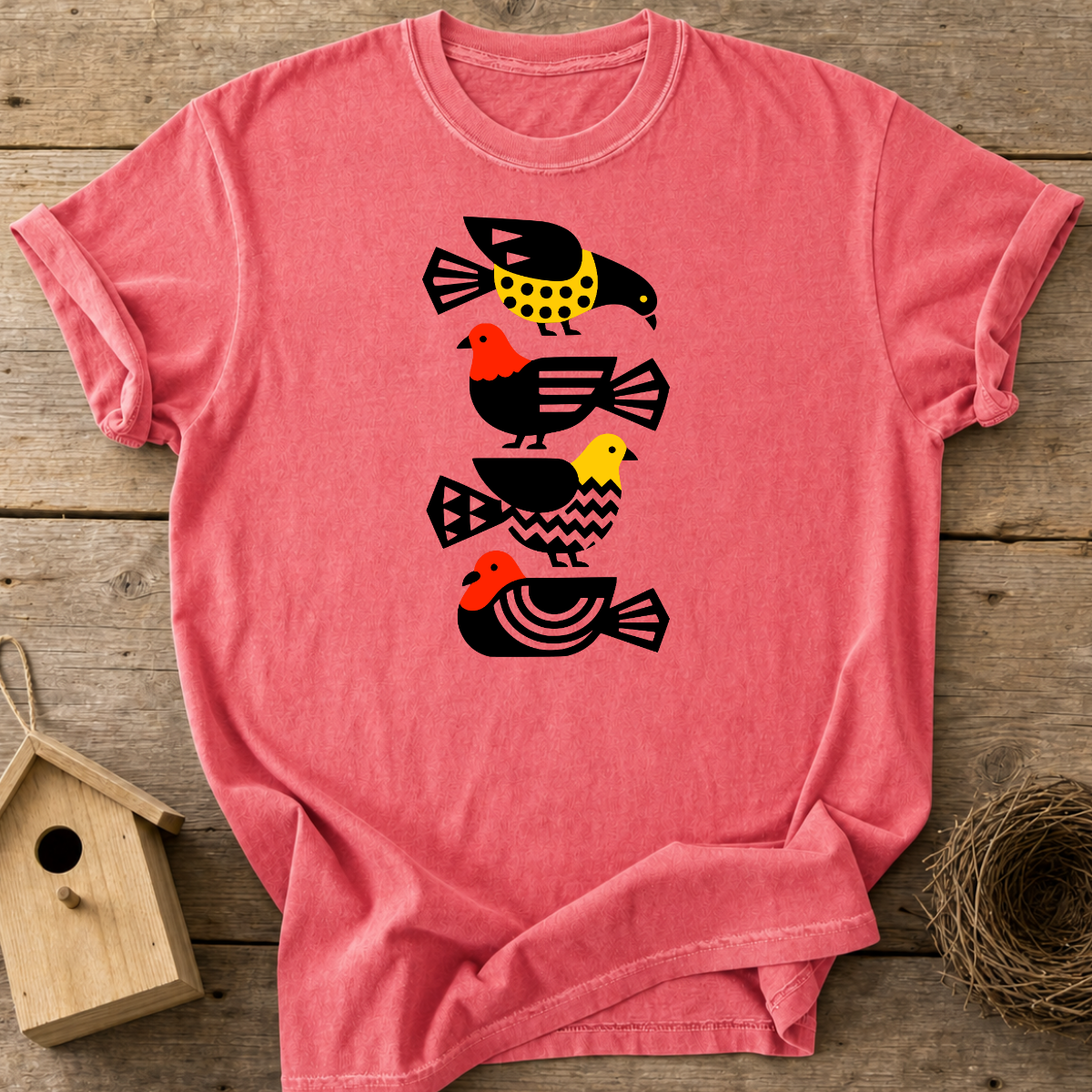 Folk Art Pigeons T-Shirt