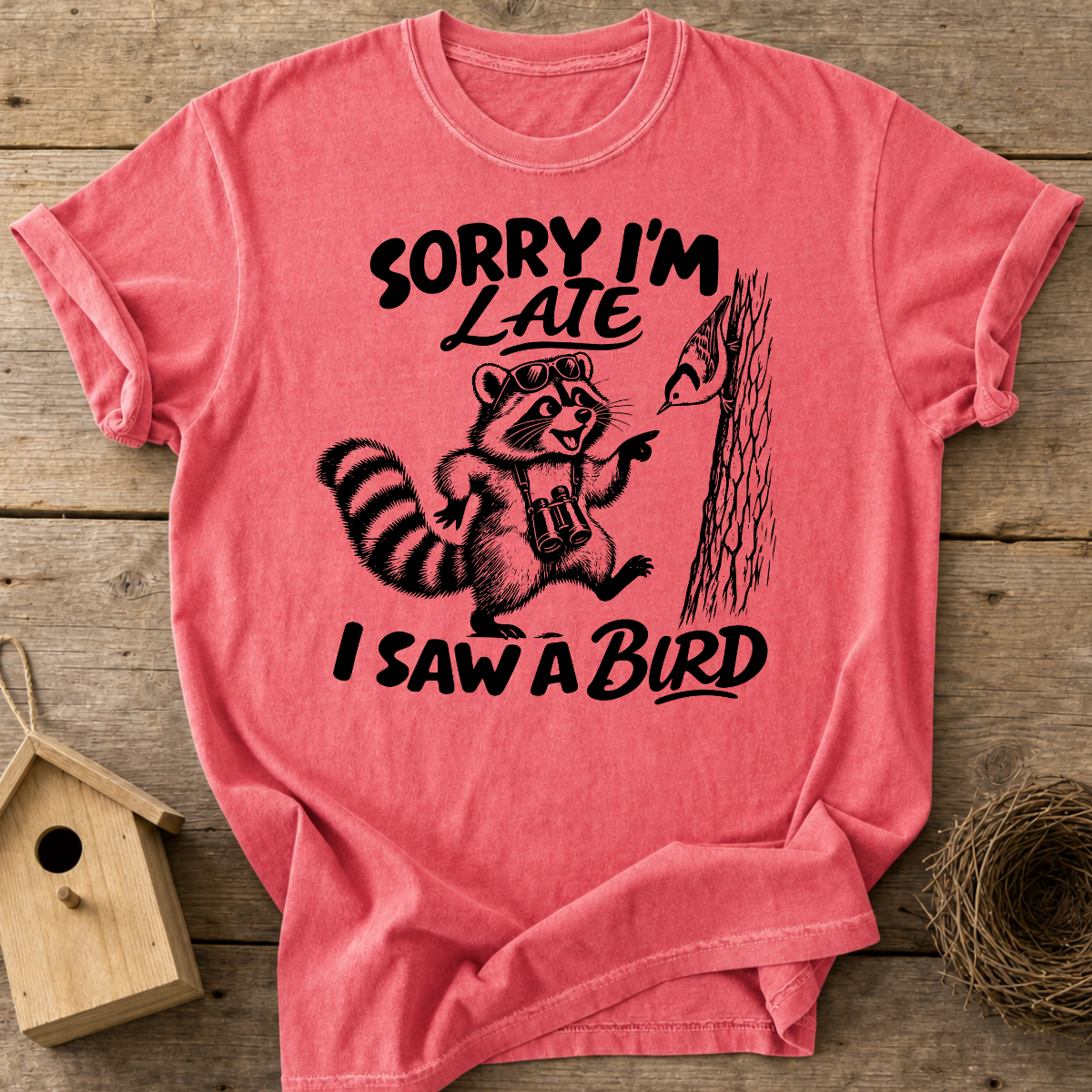 Distracted Raccoon Birder T-Shirt