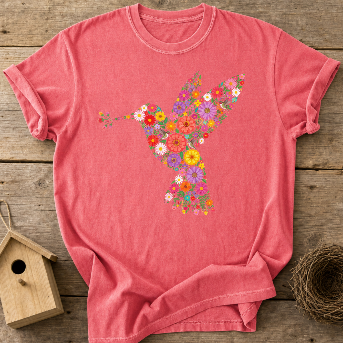 Flower Hummingbird T-Shirt
