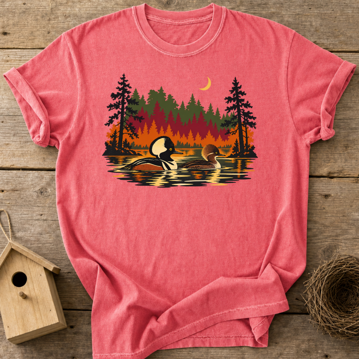 Autumn Merganser Couple T-Shirt