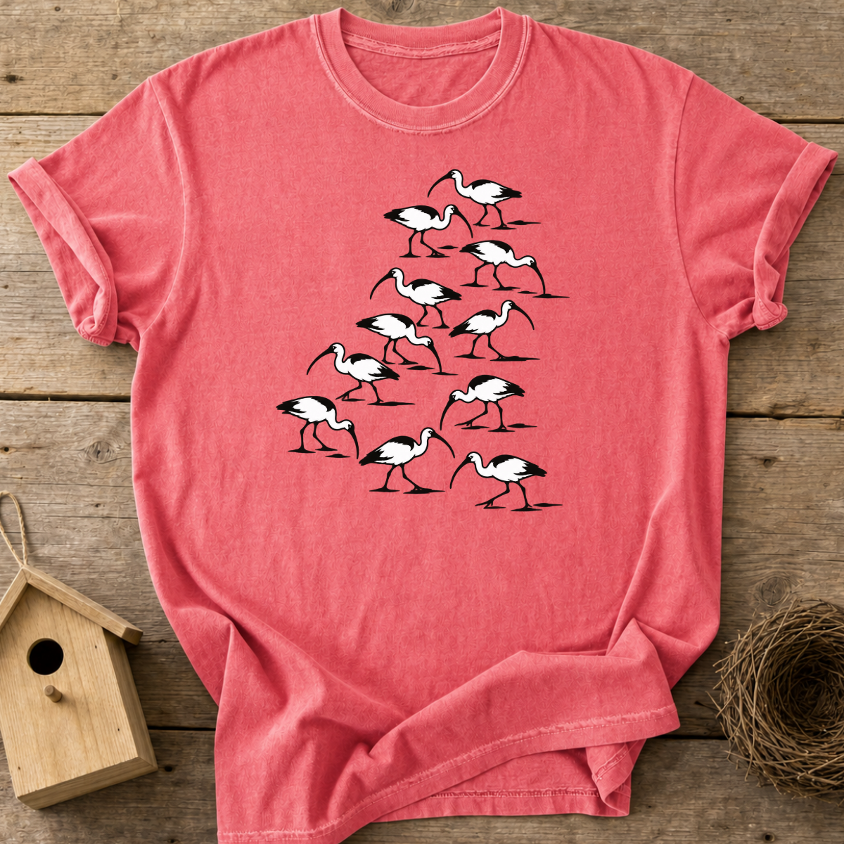 White Ibis Flock T-Shirt