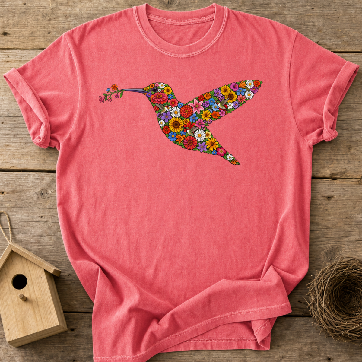 Floral Hummingbird T-Shirt