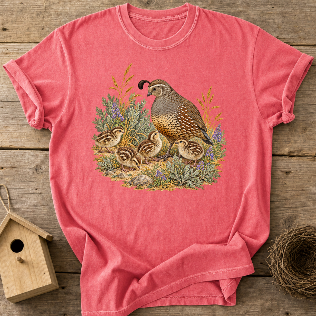 Quail Family Meadow T-Shirt