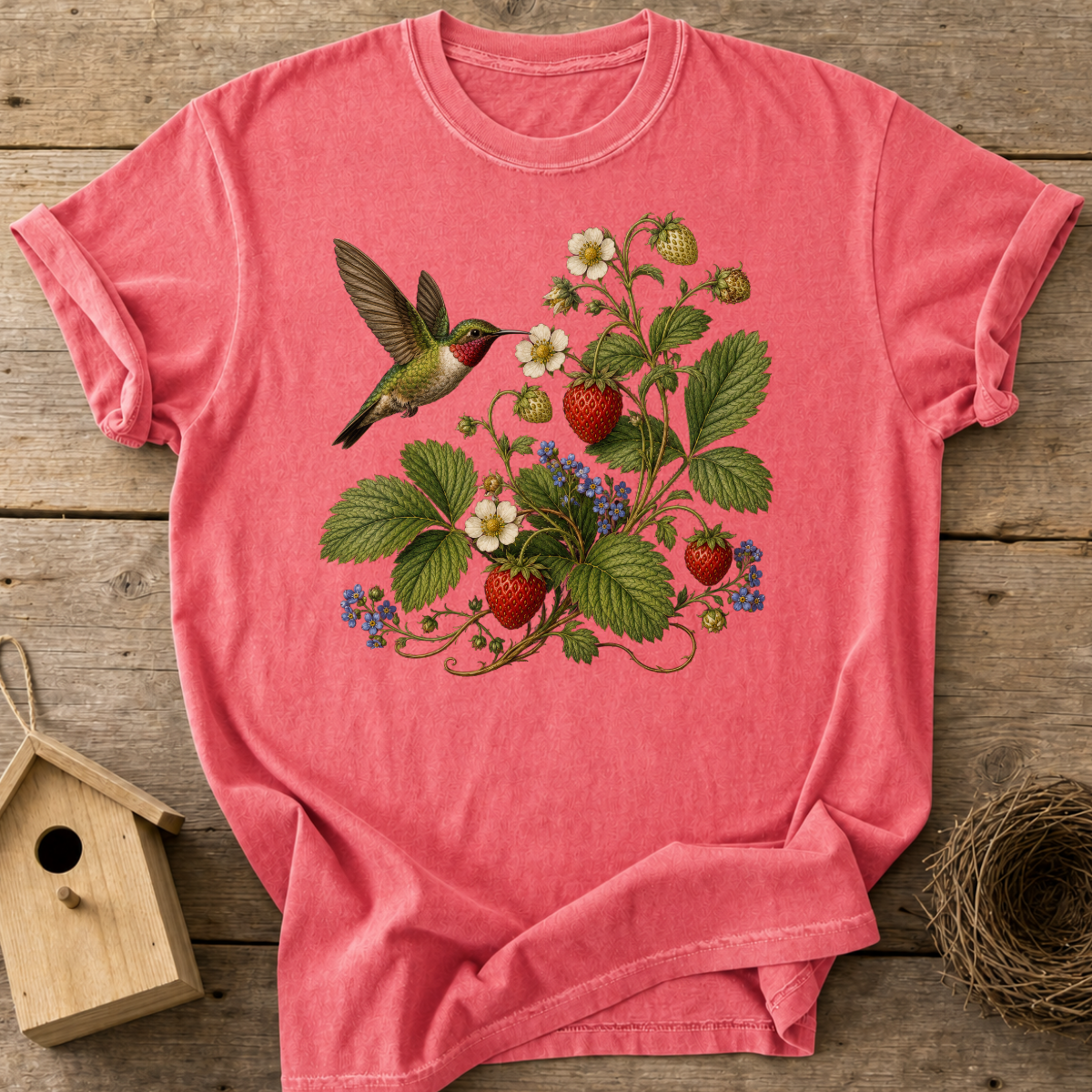 Hummingbird Strawberries T-Shirt