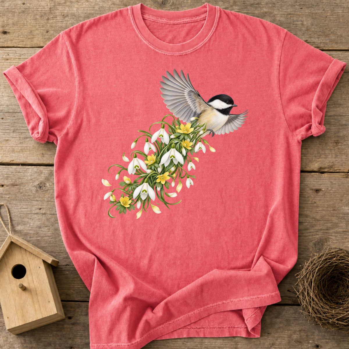 Chickadee Floral Flight T-Shirt