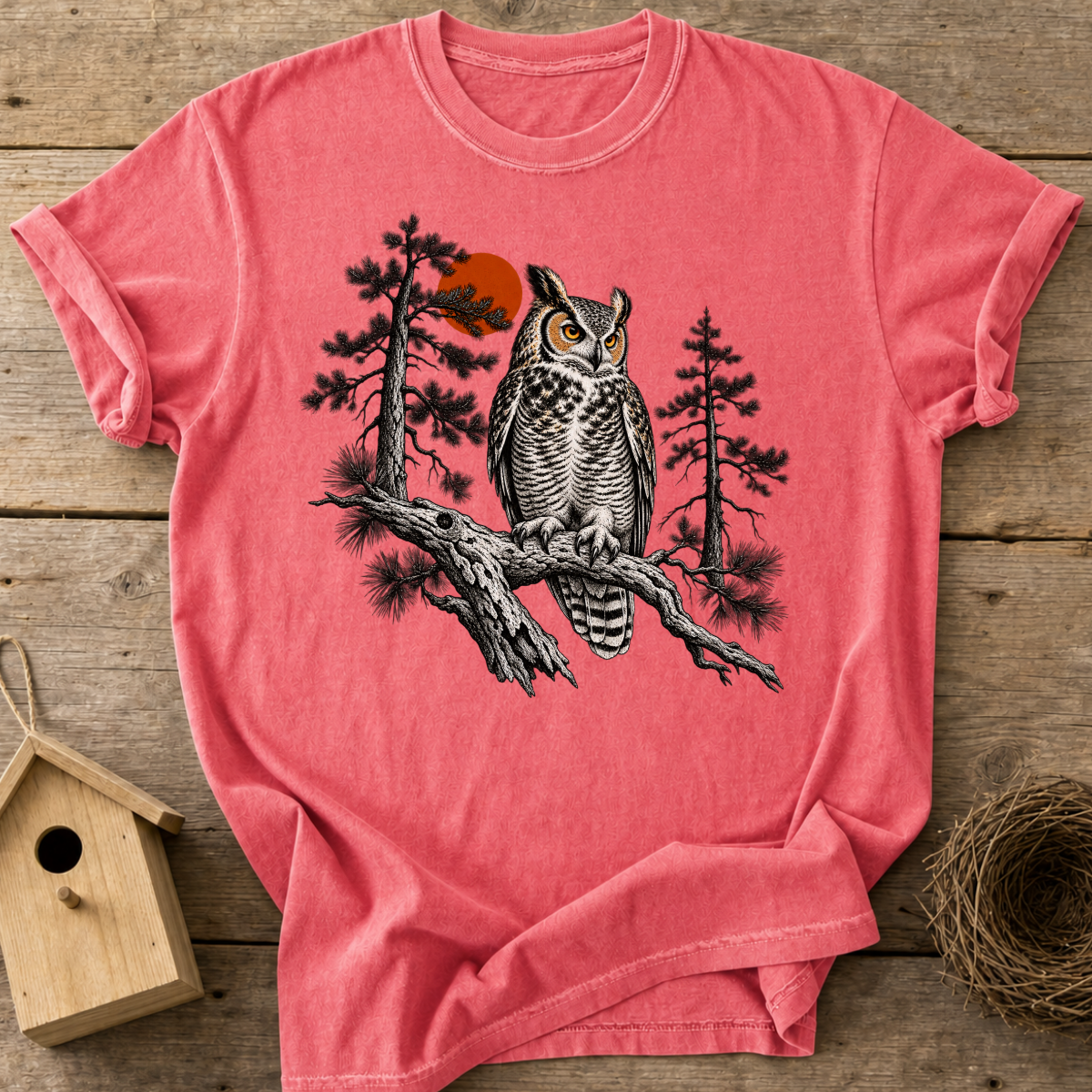 Moonlit Horned Owl T-Shirt