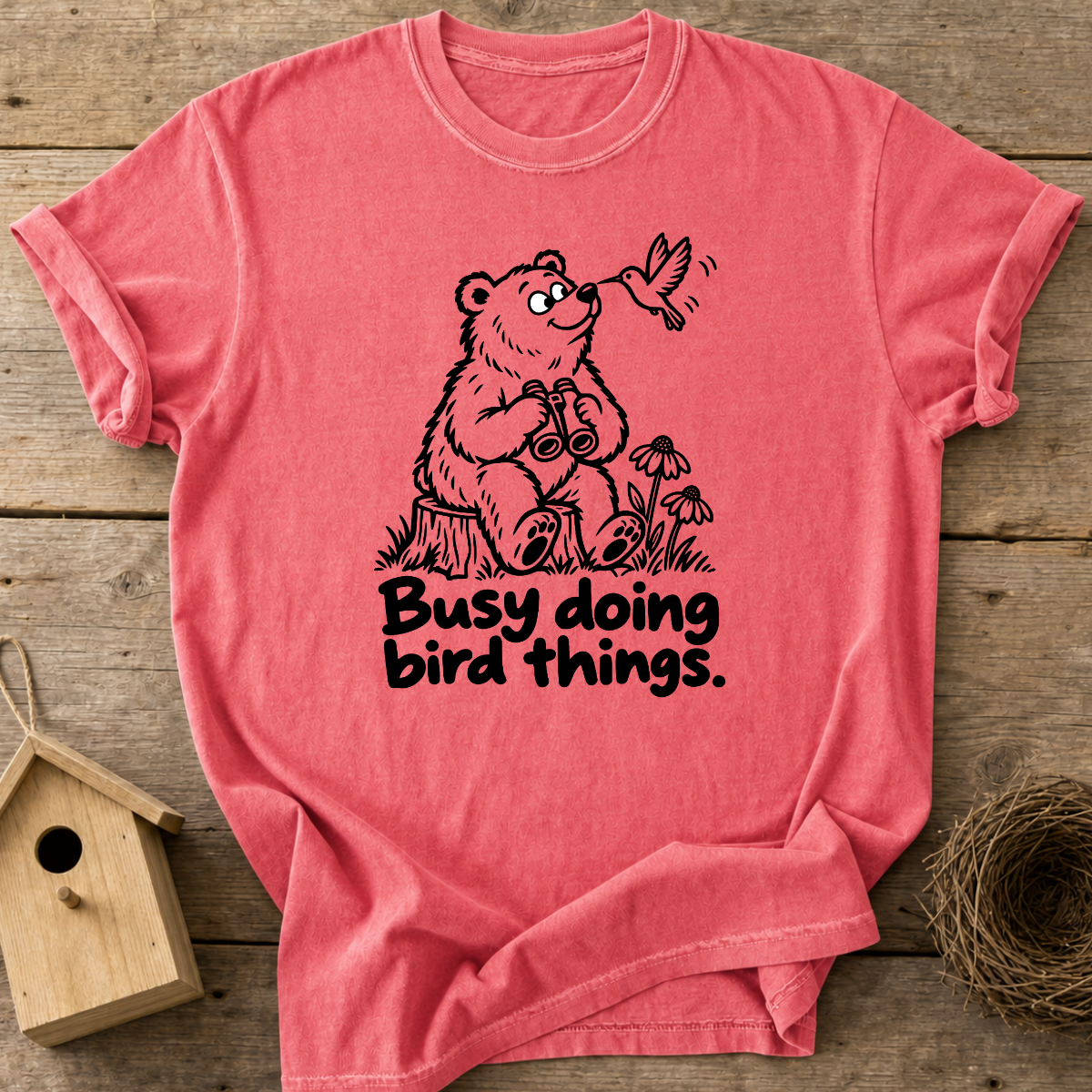Busy Birding Bear T-Shirt