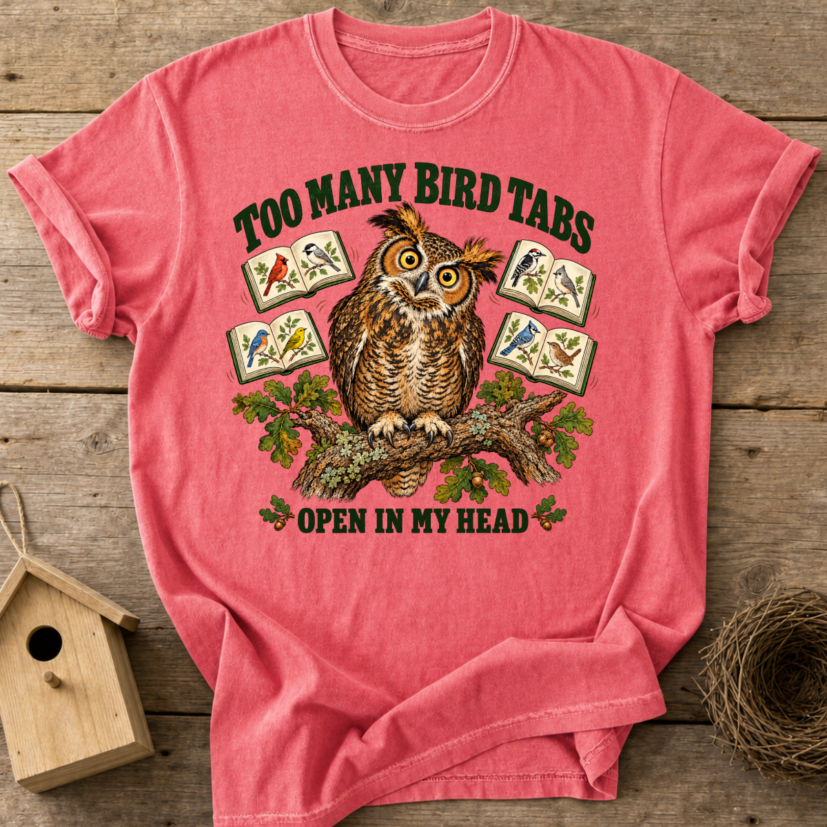 Too Many Bird Tabs T-Shirt