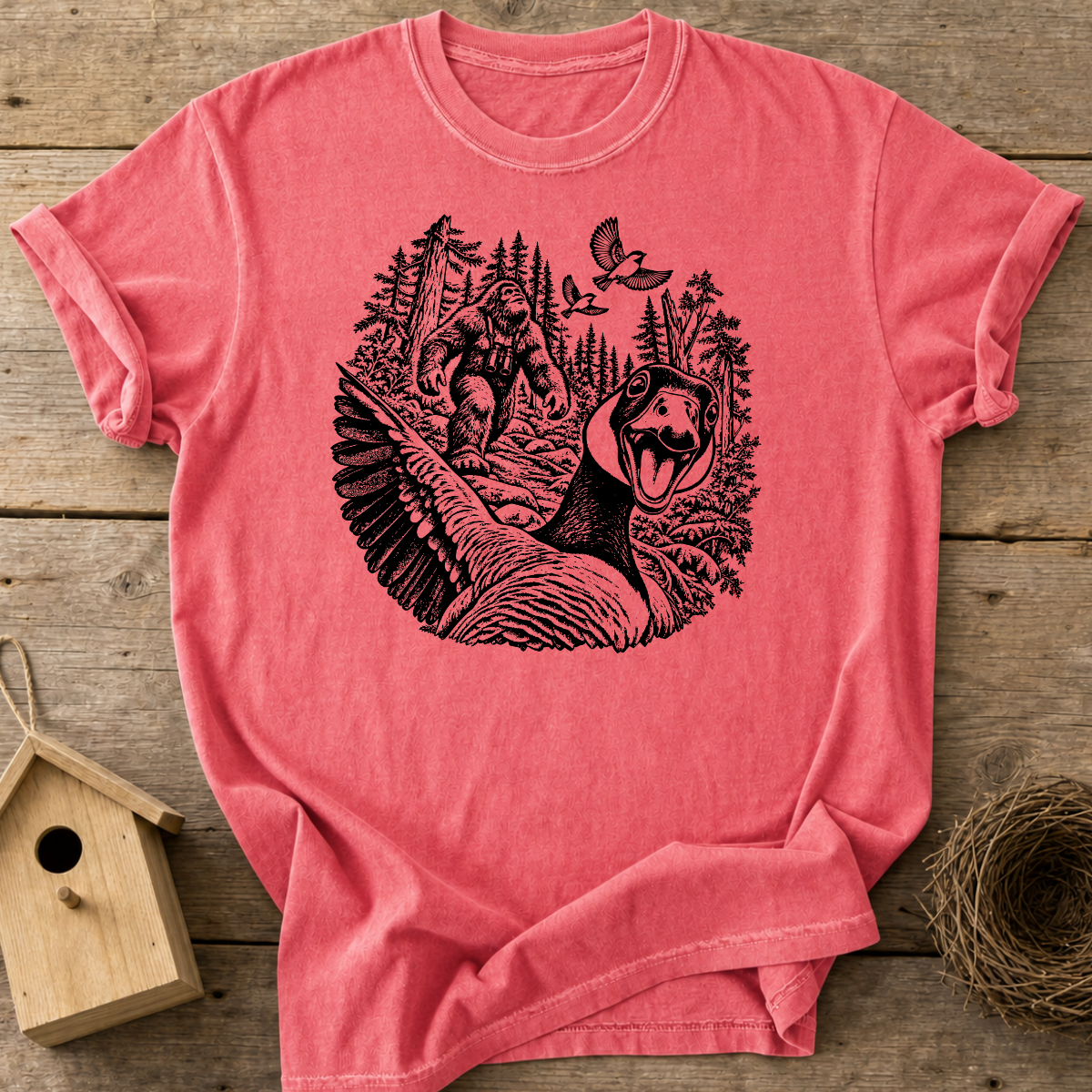 Goose Bigfoot Selfie T-Shirt