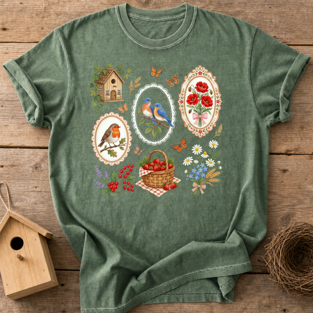 Cottage Birds T-Shirt