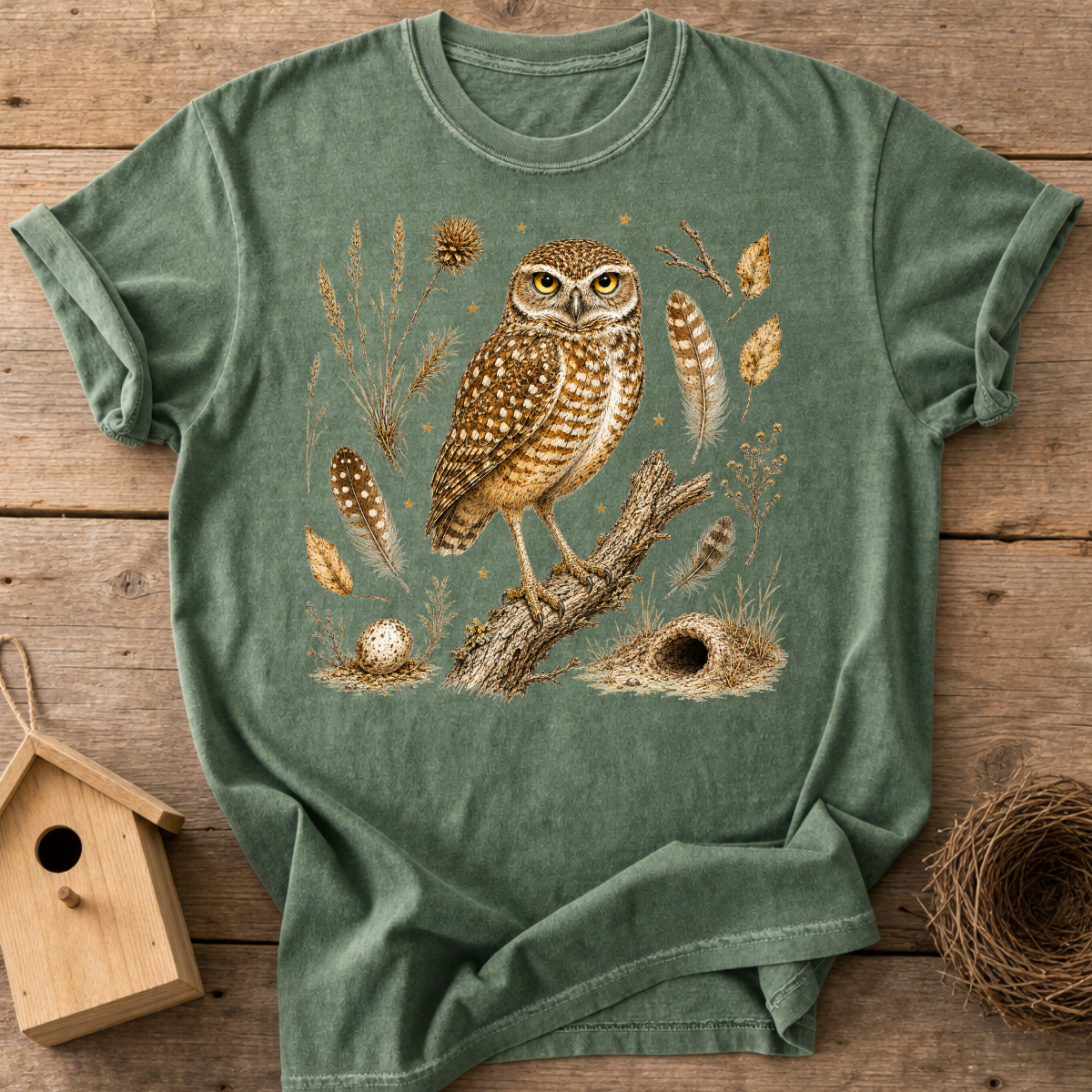 Vintage Burrowing Owl T-Shirt