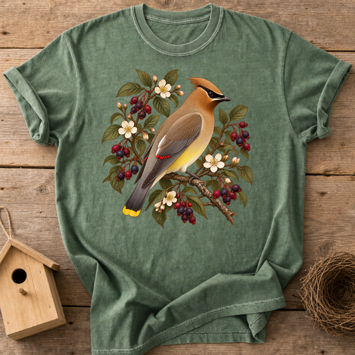 Cedar Waxwing Blossom T-Shirt